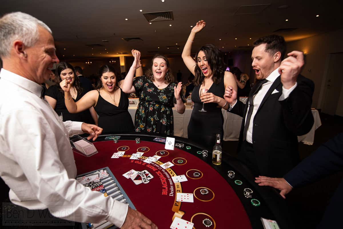 People around a blackjack table at a Gala Dinner