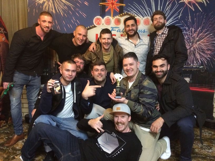 Group of guys at Sammies bucks party in Adelaide
